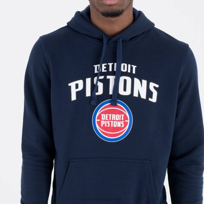 FFTN2719 New Era moletom azul marinho com logo da equipe detroitpistons