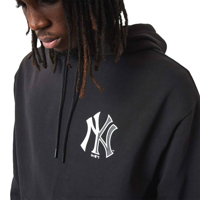 FFTN2723 New Era new york yankees mlb moletom preto com logo da equipe