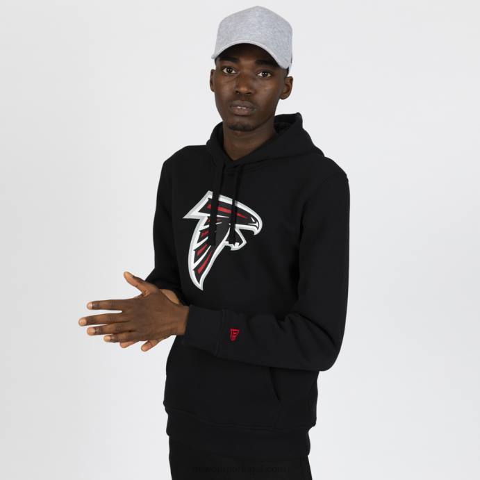 FFTN2725 New Era pulôver atlanta falcons com capuz e logotipo da equipe preto