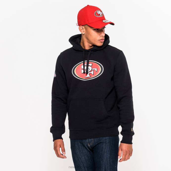FFTN2726 New Era San Francisco 49ers moletom preto com logo da equipe