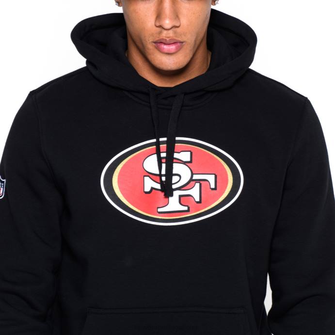 FFTN2726 New Era San Francisco 49ers moletom preto com logo da equipe