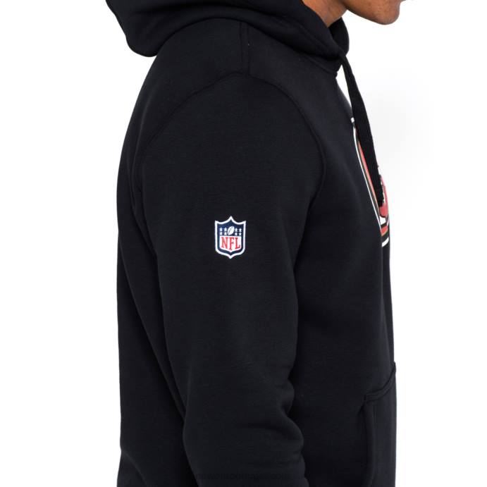 FFTN2726 New Era San Francisco 49ers moletom preto com logo da equipe