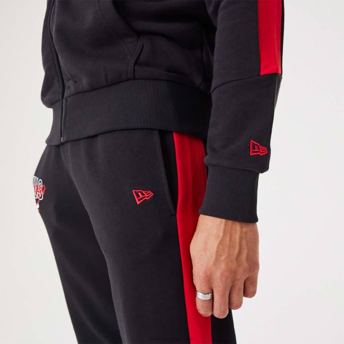 FFTN2728 New Era chicago bulls nba script preto moletom com zíper completo