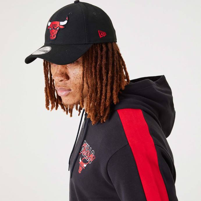 FFTN2728 New Era chicago bulls nba script preto moletom com zíper completo