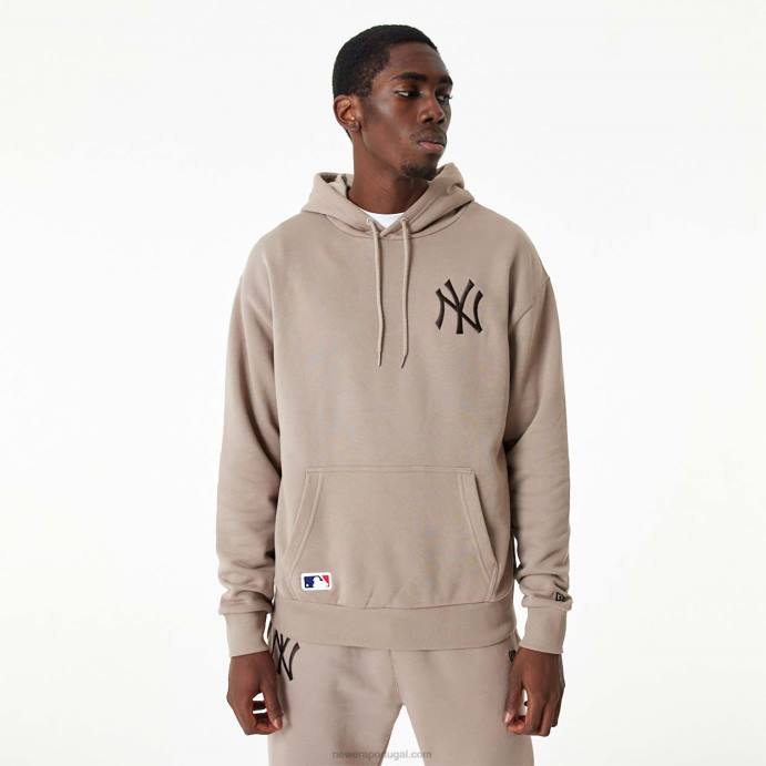FFTN2729 New Era new york yankees mlb moletom cinza com logo bordado
