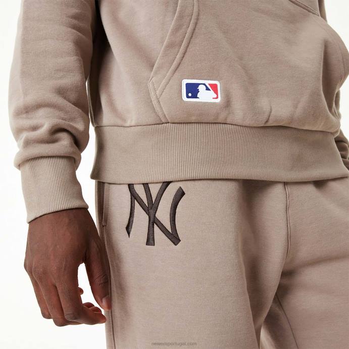 FFTN2729 New Era new york yankees mlb moletom cinza com logo bordado
