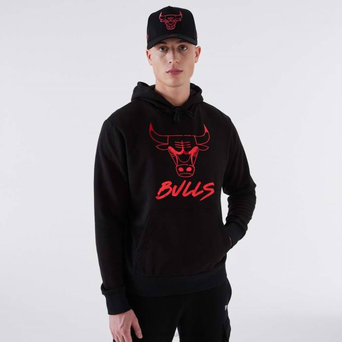 FFTN2730 New Era chicago bulls nba moletom preto metalizado