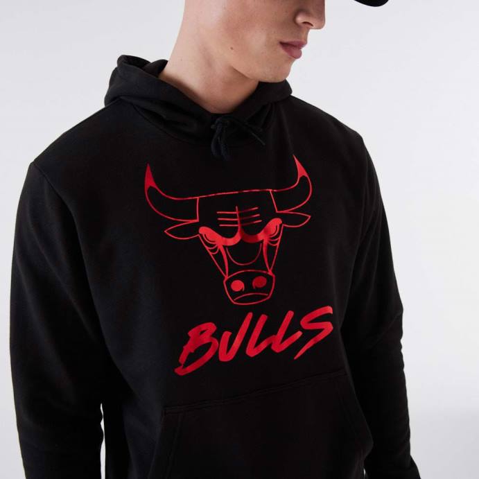 FFTN2730 New Era chicago bulls nba moletom preto metalizado