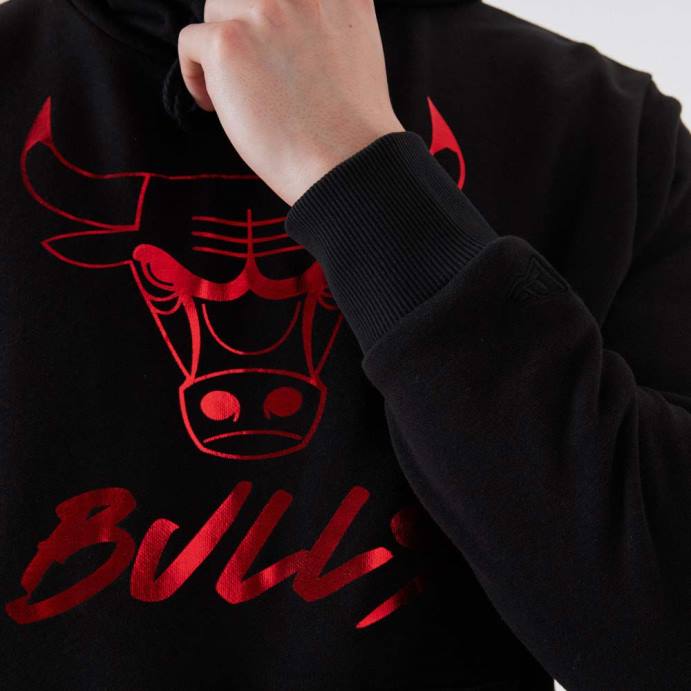 FFTN2730 New Era chicago bulls nba moletom preto metalizado