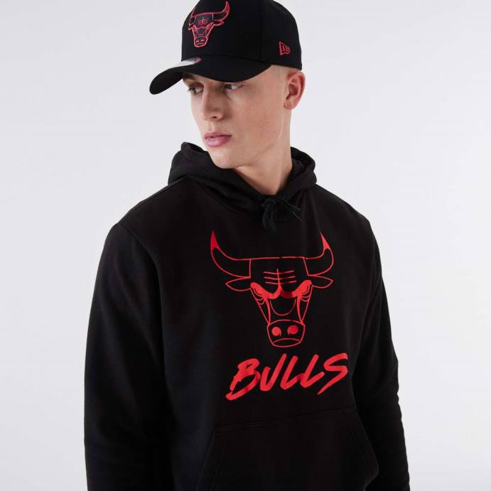 FFTN2730 New Era chicago bulls nba moletom preto metalizado