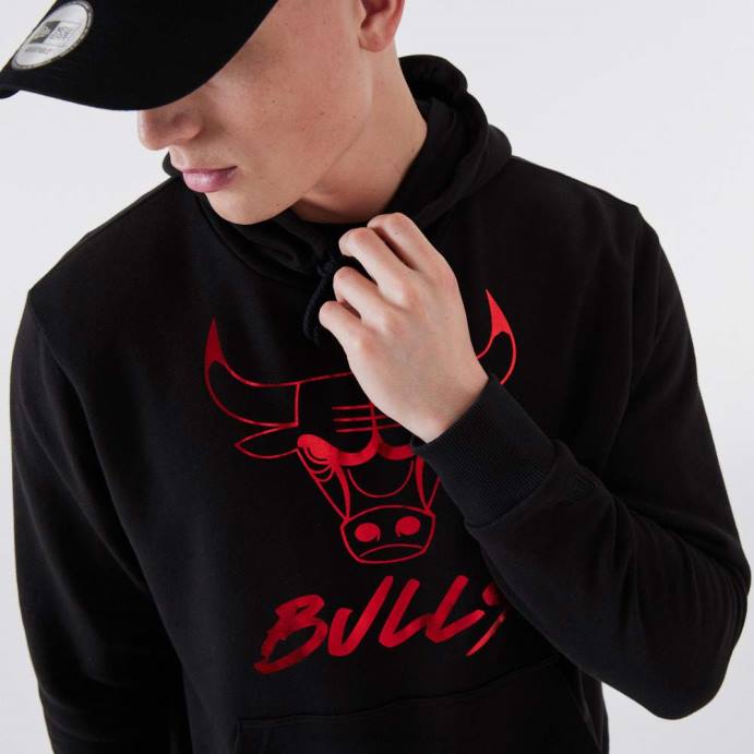 FFTN2730 New Era chicago bulls nba moletom preto metalizado