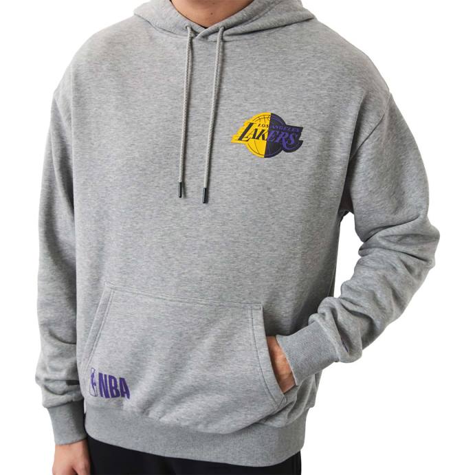 FFTN2731 New Era la lakers moletom cinza com logo do time da nba