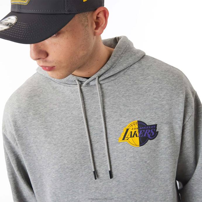 FFTN2731 New Era la lakers moletom cinza com logo do time da nba