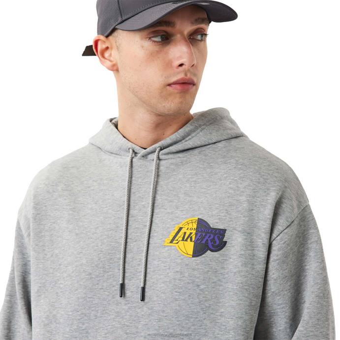 FFTN2731 New Era la lakers moletom cinza com logo do time da nba
