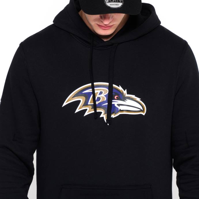 FFTN2733 New Era baltimore Ravens moletom preto com logo da equipe