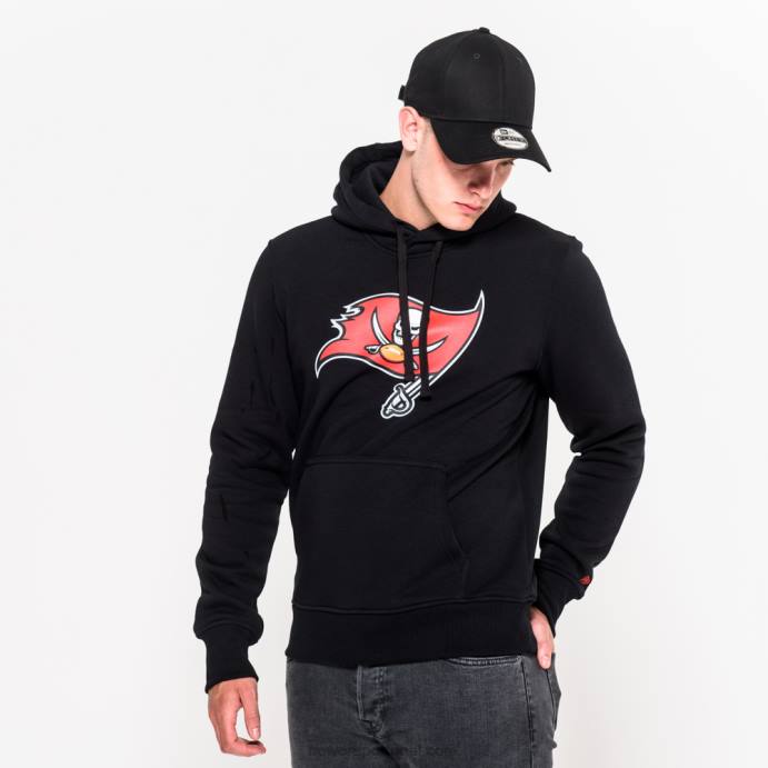 FFTN2734 New Era Tampa Bay Buccanneers Moletom preto com logo da equipe