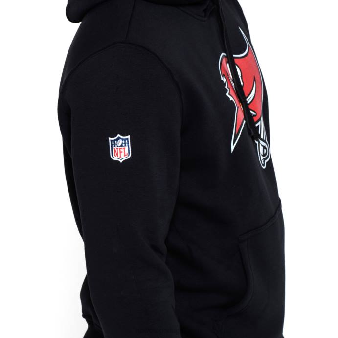 FFTN2734 New Era Tampa Bay Buccanneers Moletom preto com logo da equipe