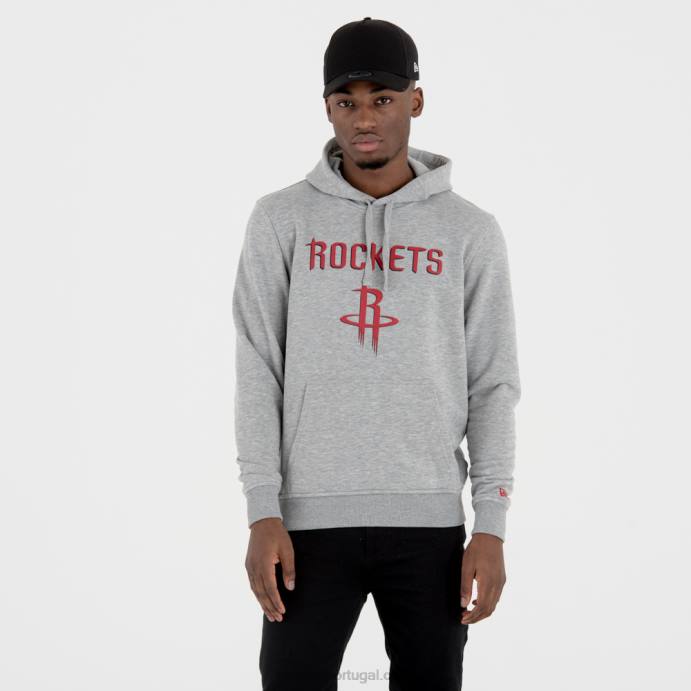 FFTN2735 New Era houston rockets moletom cinza com logo da equipe