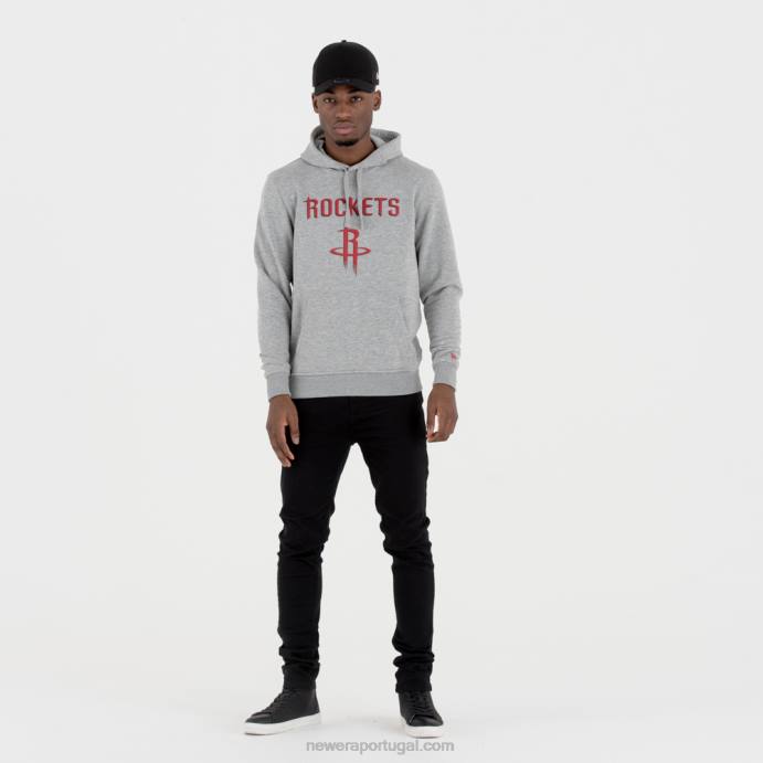 FFTN2735 New Era houston rockets moletom cinza com logo da equipe