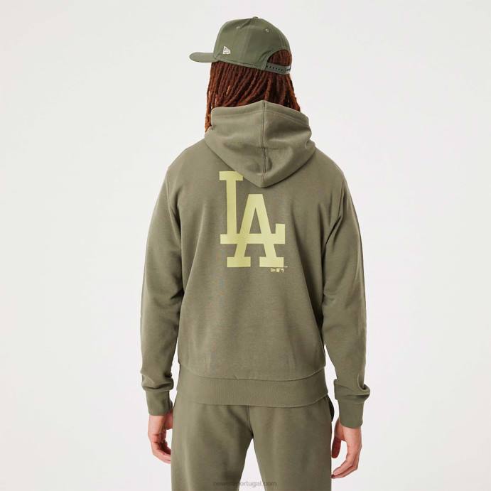 FFTN2736 New Era moletom com capuz verde médio la dodgers mlb league essencial