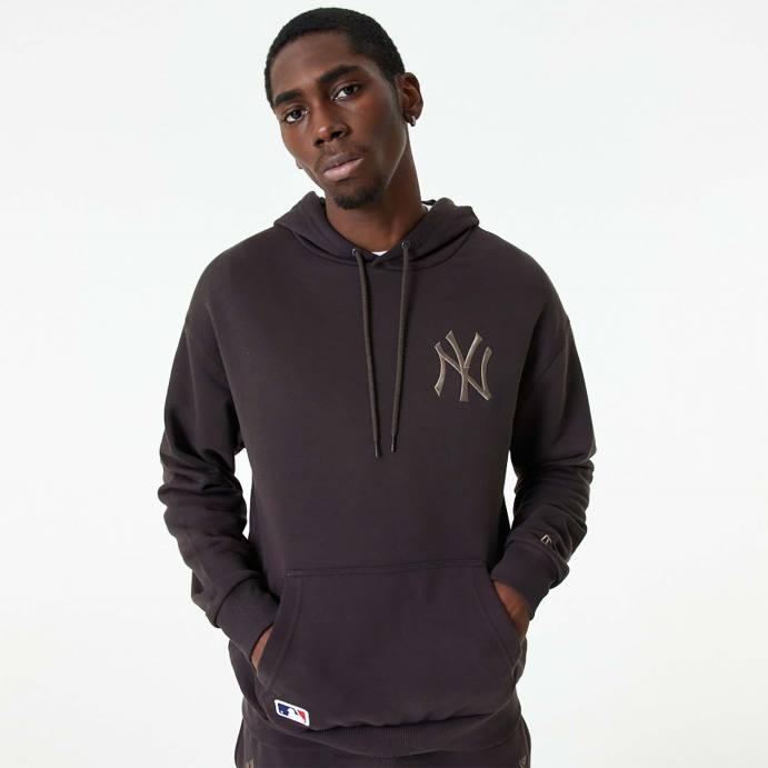 FFTN2737 New Era new york yankees mlb moletom com logo bordado em madeira queimada