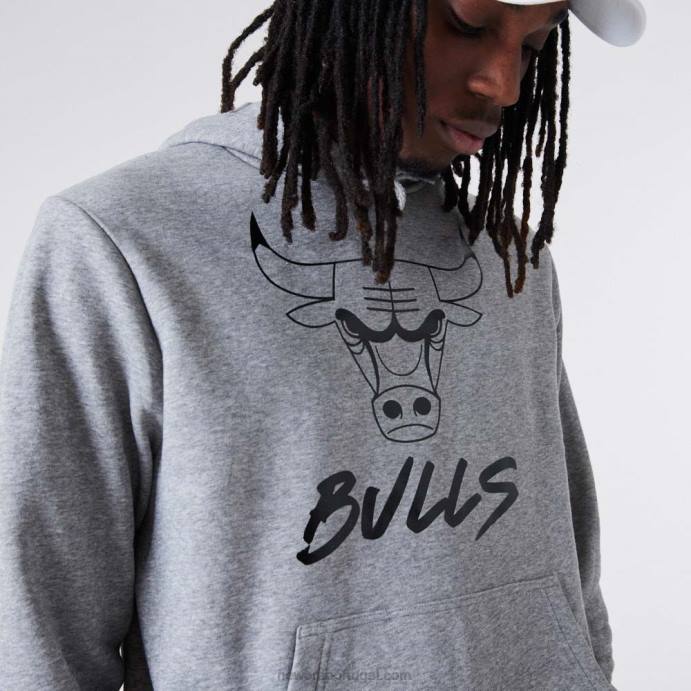 FFTN2738 New Era Chicago Bulls nba moletom cinza metálico