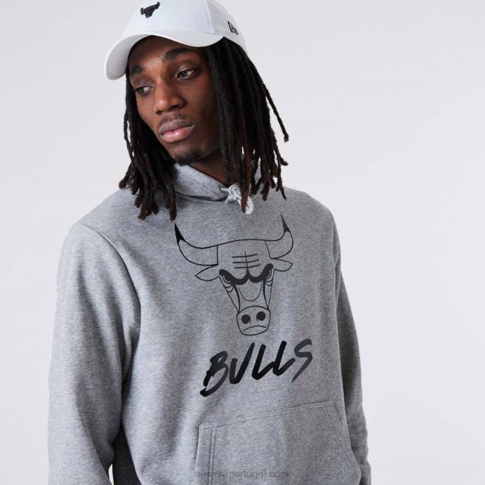 FFTN2738 New Era Chicago Bulls nba moletom cinza metálico