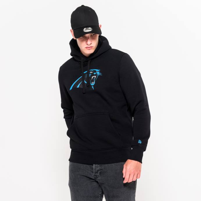 FFTN2741 New Era moletom preto com logo da equipe carolina panthers
