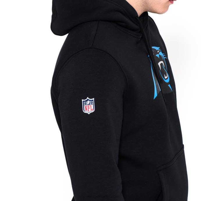 FFTN2741 New Era moletom preto com logo da equipe carolina panthers