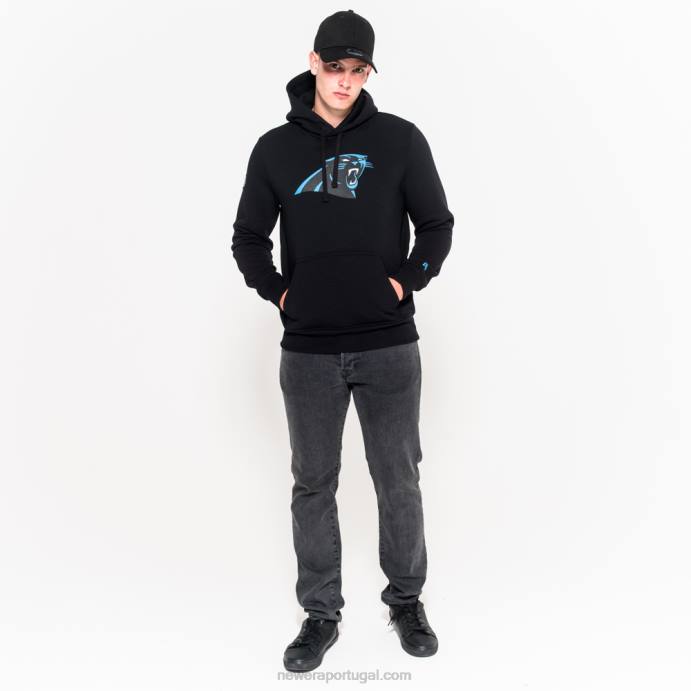 FFTN2741 New Era moletom preto com logo da equipe carolina panthers