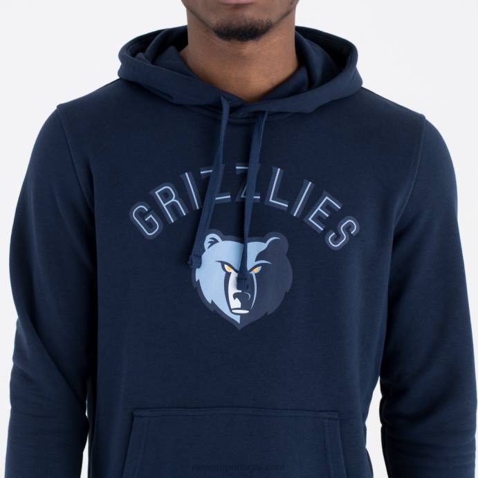 FFTN2743 New Era Memphis Grizzlies Moletom Marinho com logo da equipe