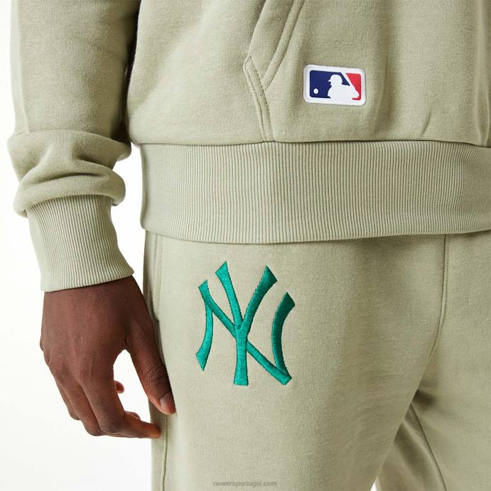 FFTN2745 New Era moletom caqui lavado com logo bordado new york yankees mlb