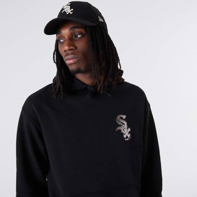 FFTN2746 New Era chicago white sox mlb moletom preto metalizado