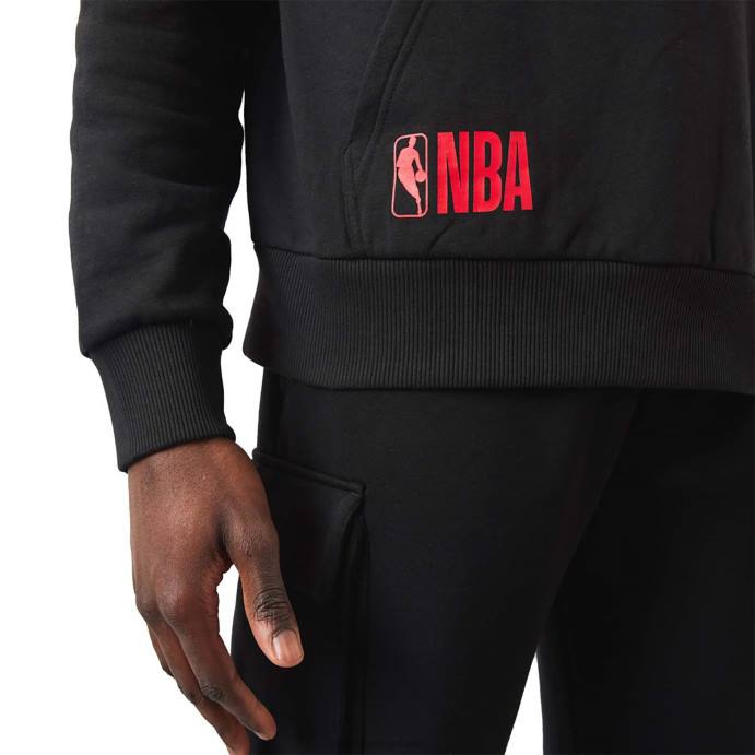 FFTN2747 New Era chicago bulls moletom preto com logo do time da nba