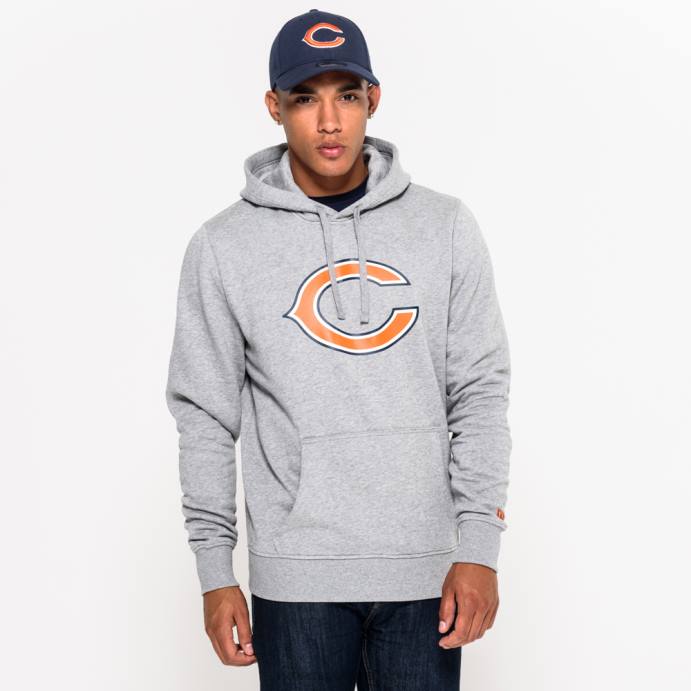 FFTN2749 New Era chicago bears moletom cinza com logo do time