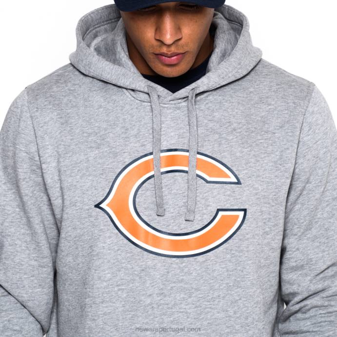 FFTN2749 New Era chicago bears moletom cinza com logo do time