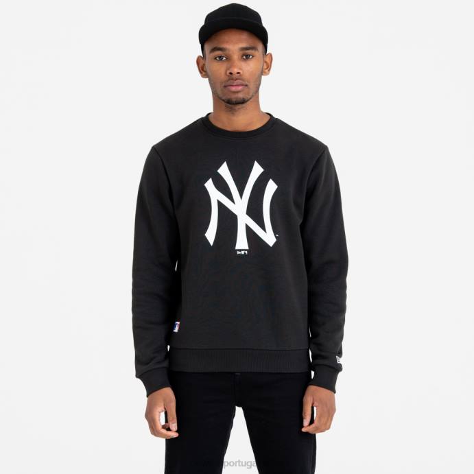 FFTN2750 New Era New York Yankees Moletom preto com logo da equipe