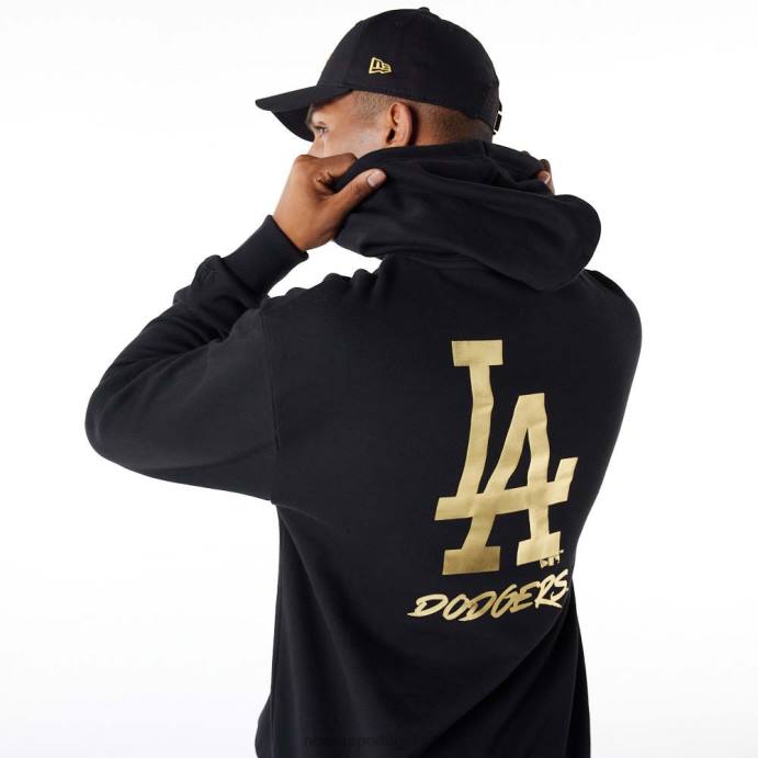 FFTN2754 New Era la dodgers mlb moletom preto metalizado