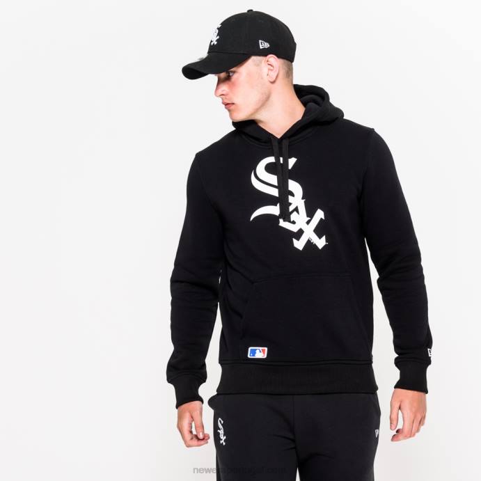 FFTN2757 New Era chicago white sox team moletom com capuz preto