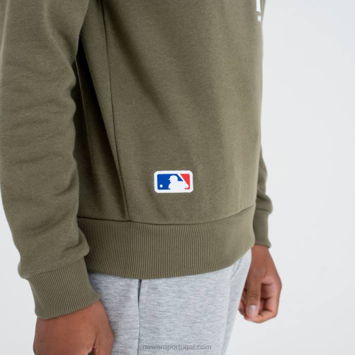 FFTN2758 New Era moletom gola redonda verde com logo do time New York Yankees