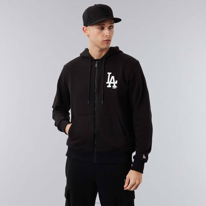 FFTN2760 New Era la dodgers mlb league essencial moletom preto com zíper completo
