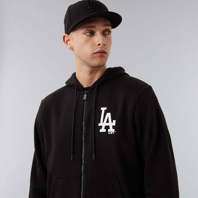 FFTN2760 New Era la dodgers mlb league essencial moletom preto com zíper completo
