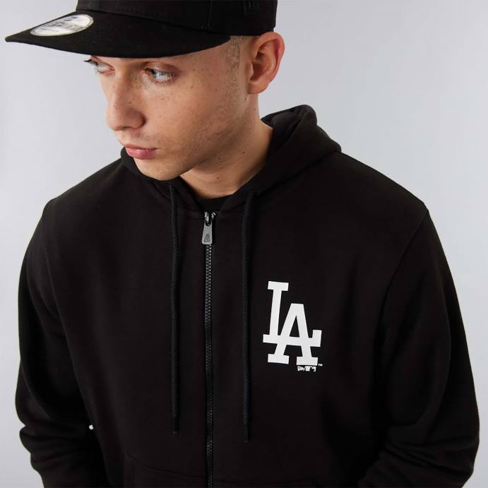 FFTN2760 New Era la dodgers mlb league essencial moletom preto com zíper completo