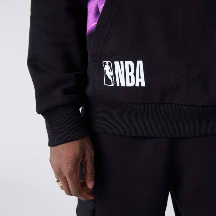 FFTN2761 New Era la lakers moletom com capuz oversized preto