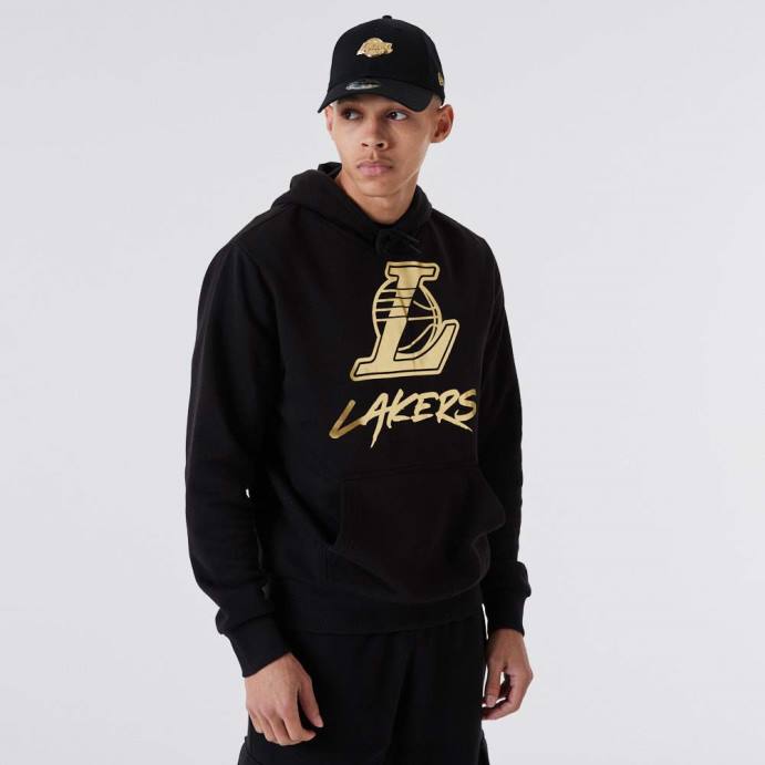 FFTN2762 New Era la lakers nba moletom preto metalizado