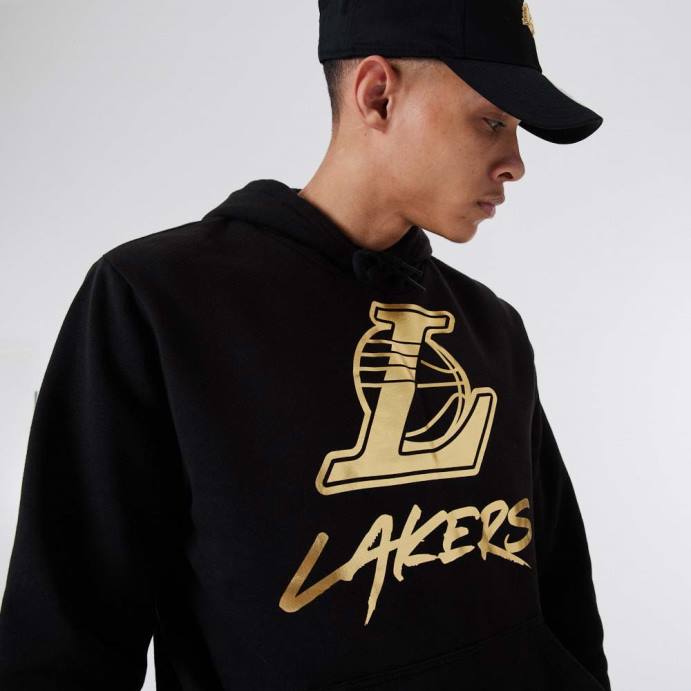 FFTN2762 New Era la lakers nba moletom preto metalizado