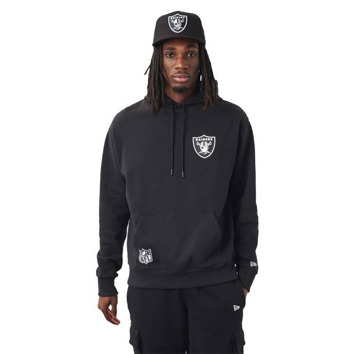 FFTN2763 New Era las vegas raiders nfl team logo moletom com capuz preto