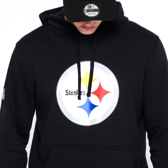 FFTN2764 New Era pittsburgh steelers moletom preto com logo da equipe