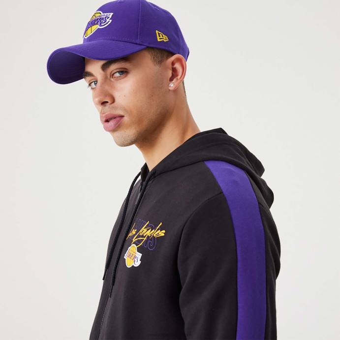 FFTN2768 New Era la lakers nba script moletom preto com zíper completo