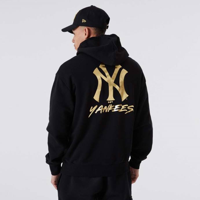 FFTN2770 New Era moletom preto metalizado new york yankees mlb